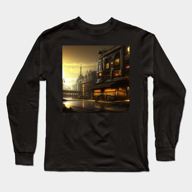 Our future golden city t-shirt Long Sleeve T-Shirt by 3 Blue Limes